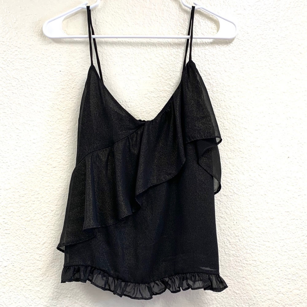 RO&DE Black & Gold Ruffled Top - Picture 3 of 6